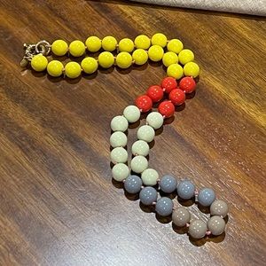 J. Crew Hand Knotted Colorful Large Bead Necklace
